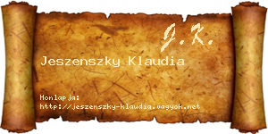 Jeszenszky Klaudia névjegykártya